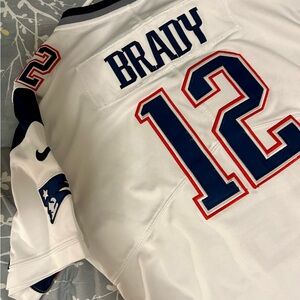 NFL White and Blue Jersey PATRIOTS TOM BRADY NFL NIKE GAME JERSEY